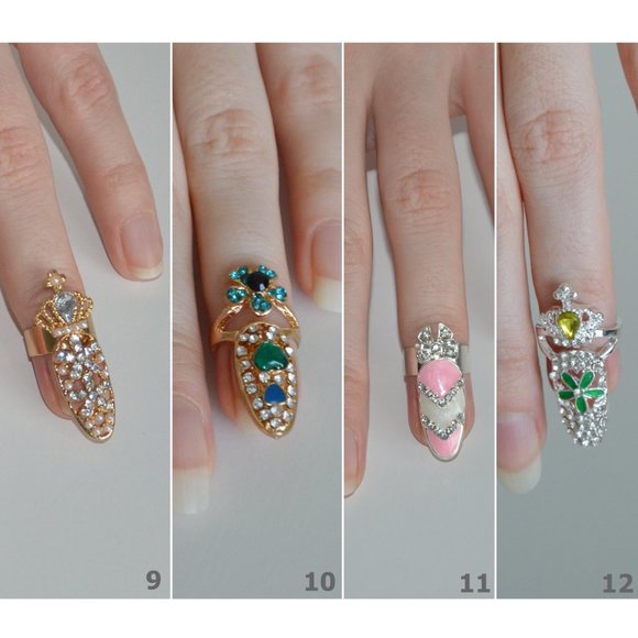 Fancy Fingernail Art Ring - Style #11 - Picture 7 of 10